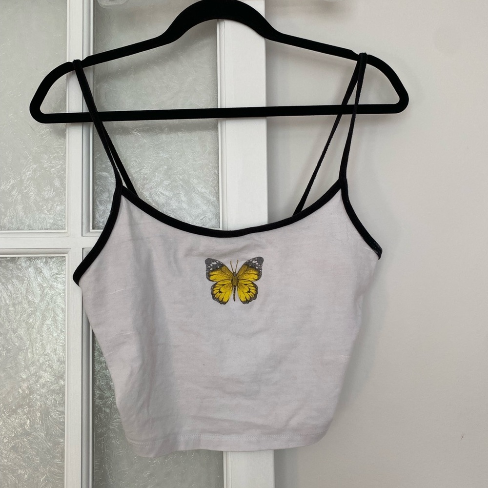 White Cropped Tank Top